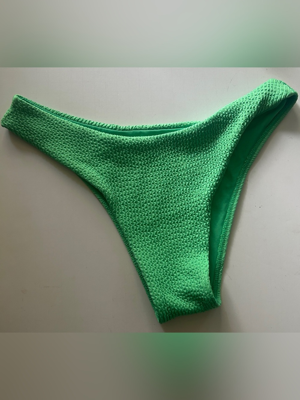 Monday Swimwear Green Textured Bikini Bottoms Small